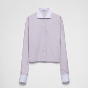 PRADA - lilac embroidered oxford cotton/poplin shirt